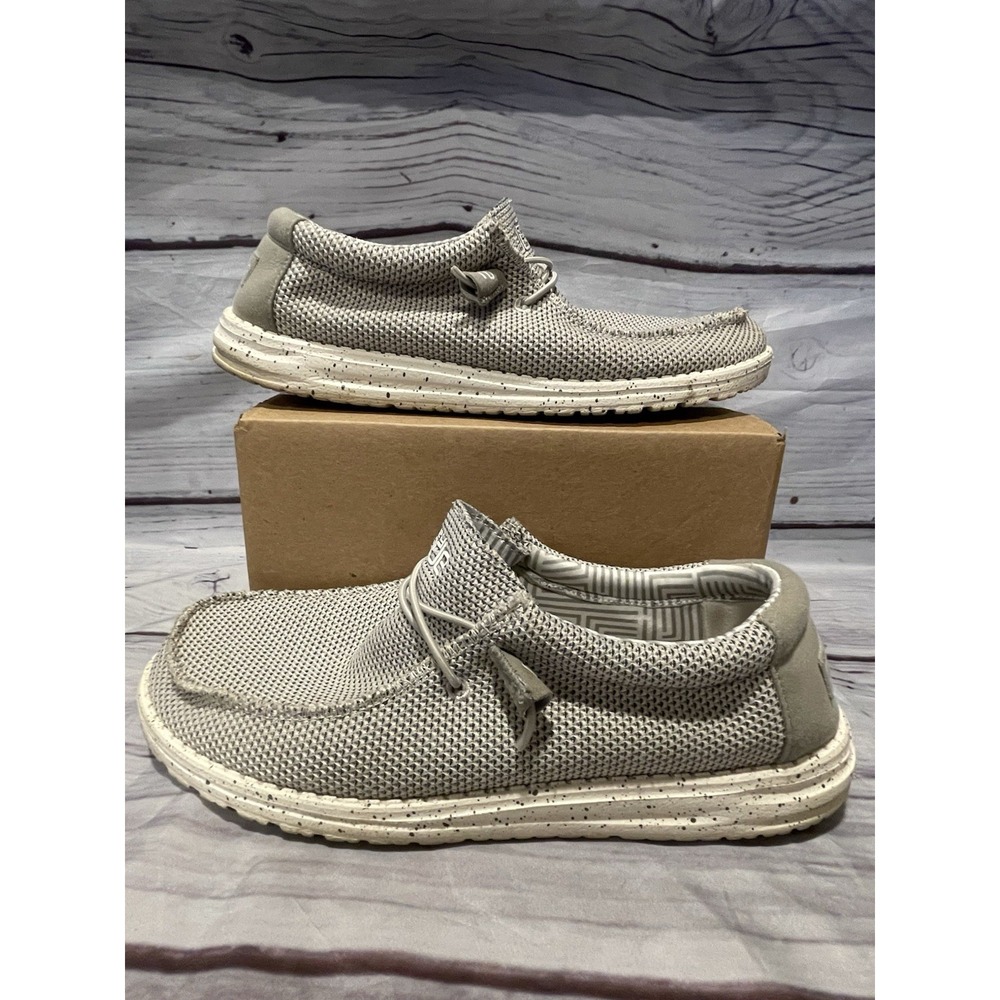 HEY DUDE WALLY SOX Shoes Men's SIZE 10 Gray ash Casual Slip On Comfort shoes